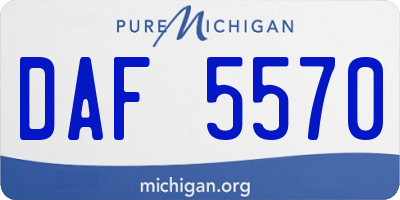 MI license plate DAF5570