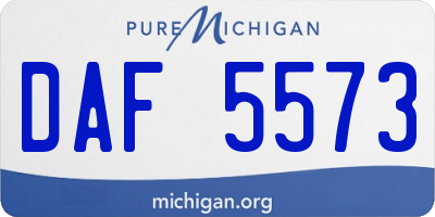MI license plate DAF5573
