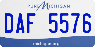 MI license plate DAF5576