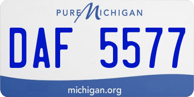 MI license plate DAF5577