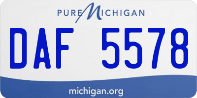 MI license plate DAF5578