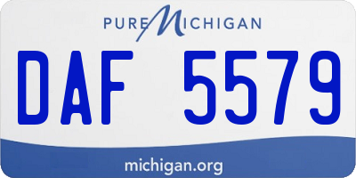 MI license plate DAF5579