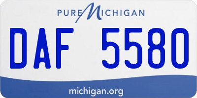 MI license plate DAF5580