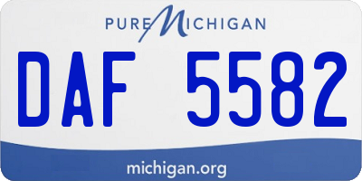 MI license plate DAF5582