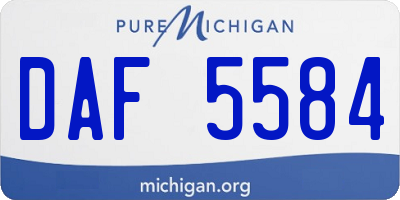 MI license plate DAF5584