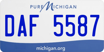 MI license plate DAF5587