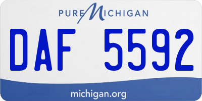 MI license plate DAF5592