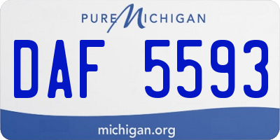 MI license plate DAF5593