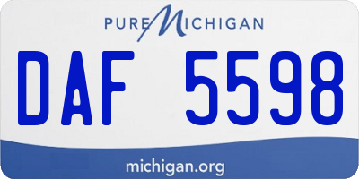 MI license plate DAF5598