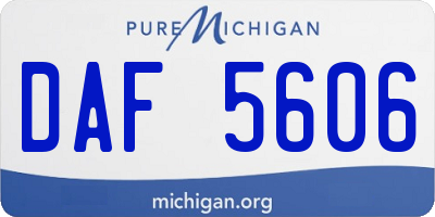 MI license plate DAF5606