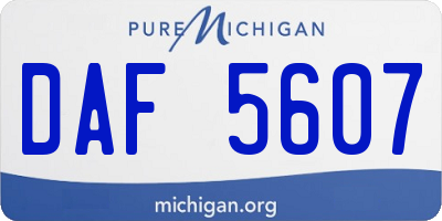 MI license plate DAF5607