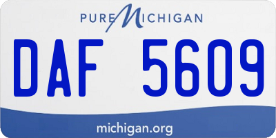 MI license plate DAF5609
