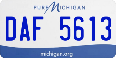 MI license plate DAF5613