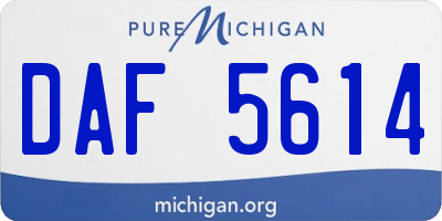 MI license plate DAF5614