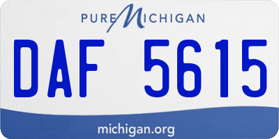 MI license plate DAF5615