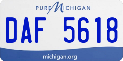 MI license plate DAF5618