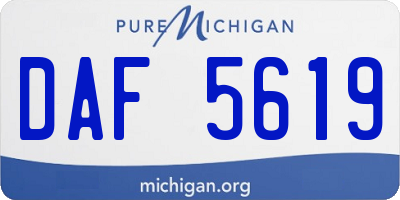 MI license plate DAF5619