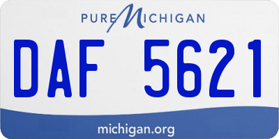 MI license plate DAF5621