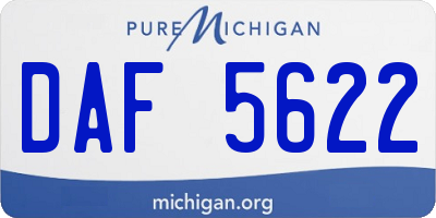 MI license plate DAF5622