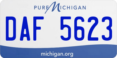 MI license plate DAF5623