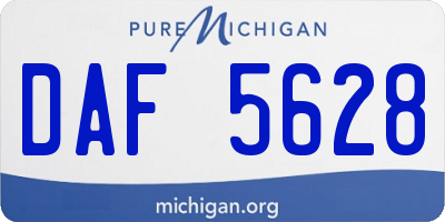 MI license plate DAF5628