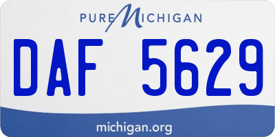 MI license plate DAF5629