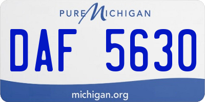 MI license plate DAF5630