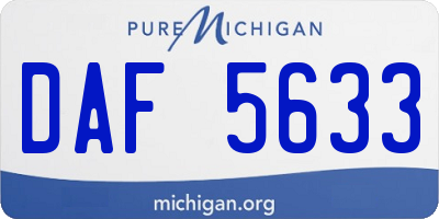 MI license plate DAF5633