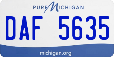 MI license plate DAF5635