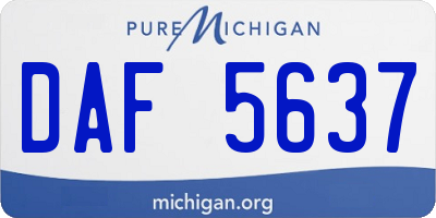 MI license plate DAF5637