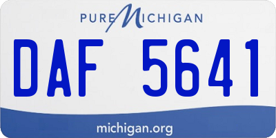 MI license plate DAF5641