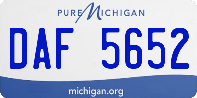 MI license plate DAF5652