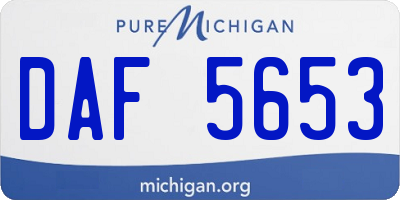 MI license plate DAF5653