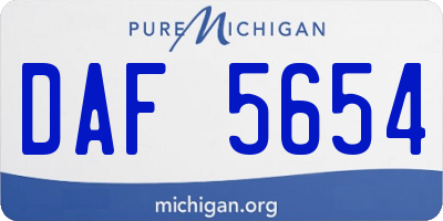 MI license plate DAF5654