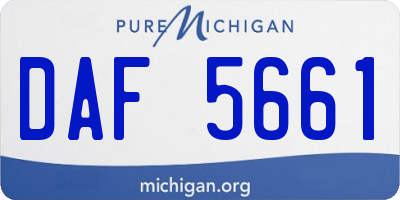 MI license plate DAF5661