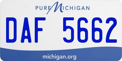 MI license plate DAF5662
