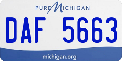 MI license plate DAF5663