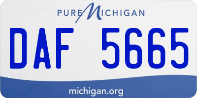 MI license plate DAF5665