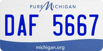 MI license plate DAF5667