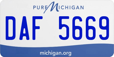 MI license plate DAF5669