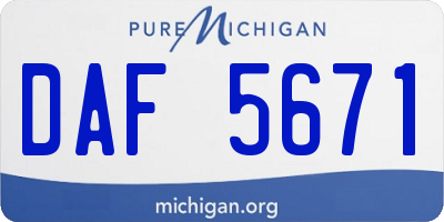 MI license plate DAF5671