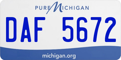MI license plate DAF5672