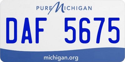MI license plate DAF5675