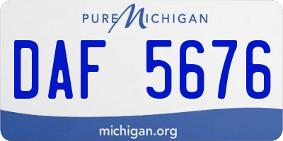 MI license plate DAF5676