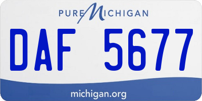 MI license plate DAF5677
