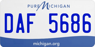 MI license plate DAF5686