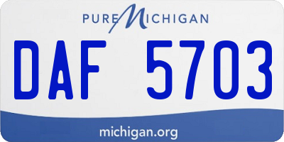 MI license plate DAF5703