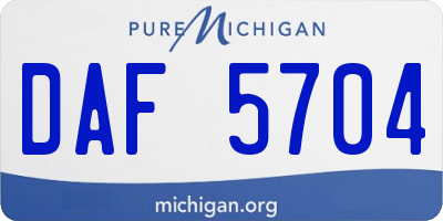 MI license plate DAF5704