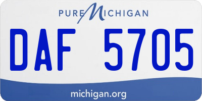 MI license plate DAF5705