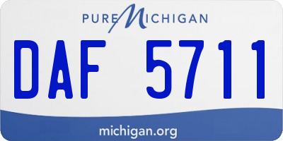 MI license plate DAF5711
